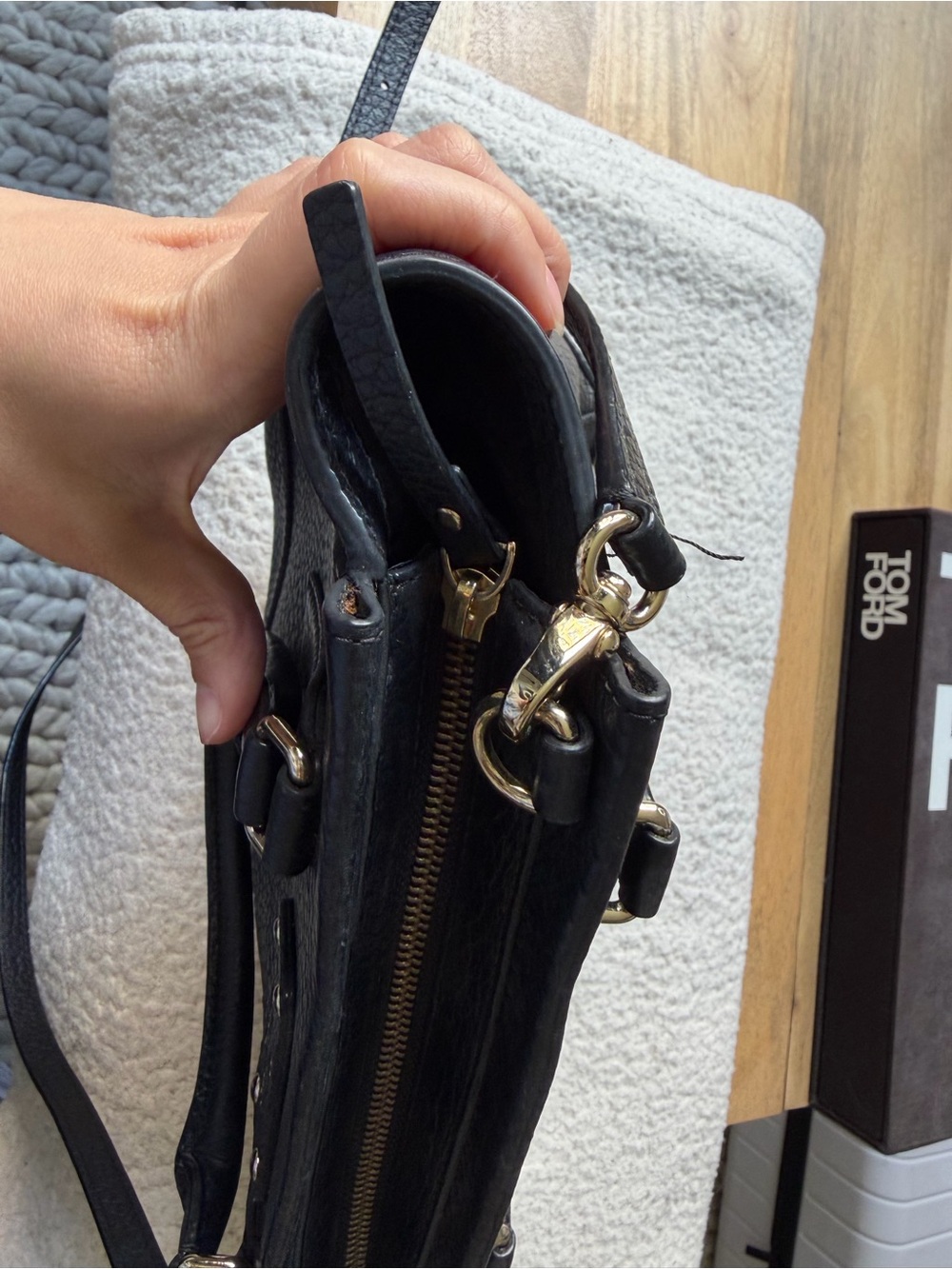 kate spade Black Pebbled Leather Satchel with Gold Hardware - Picture 7 of 14